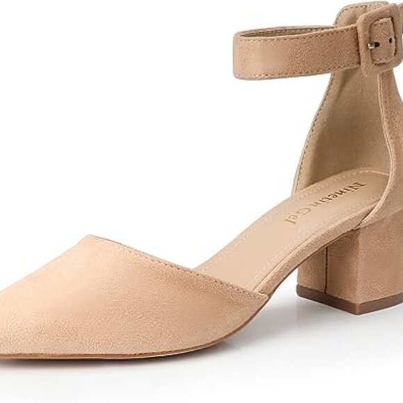 .Chunky Heel Pointed Closed Toe Pump - 7 - Picture 6 of 6